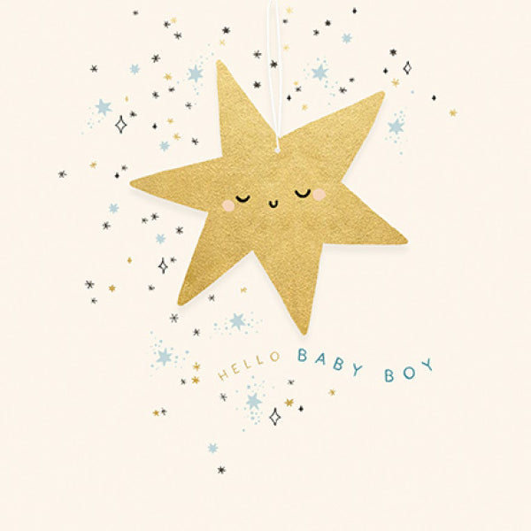 Baby Boy Hanging Star Card
