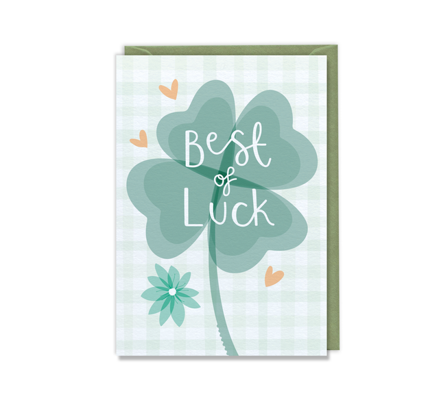 Best of Luck Clover Greeting Card