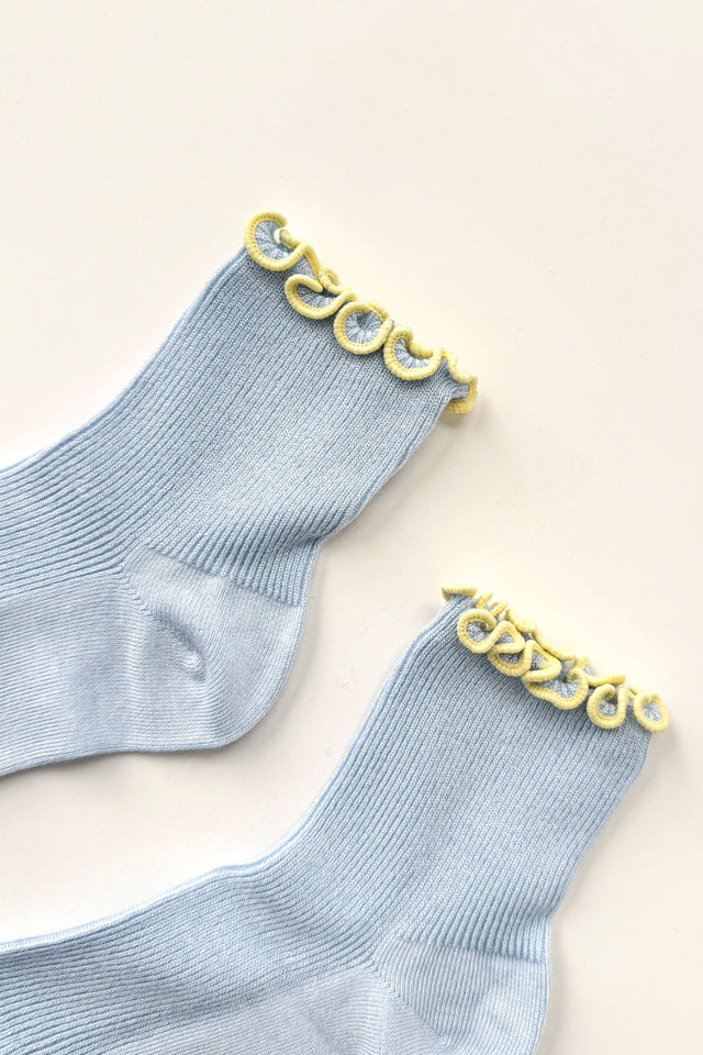 Ruffled Socks: Baby Blue &. Butter