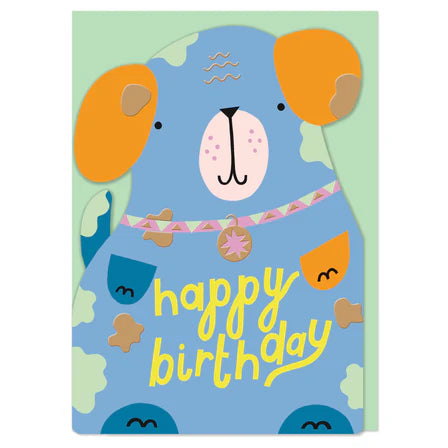 Blue Birthday Dog Card