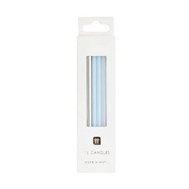 Blue & Silver Long Birthday Candles