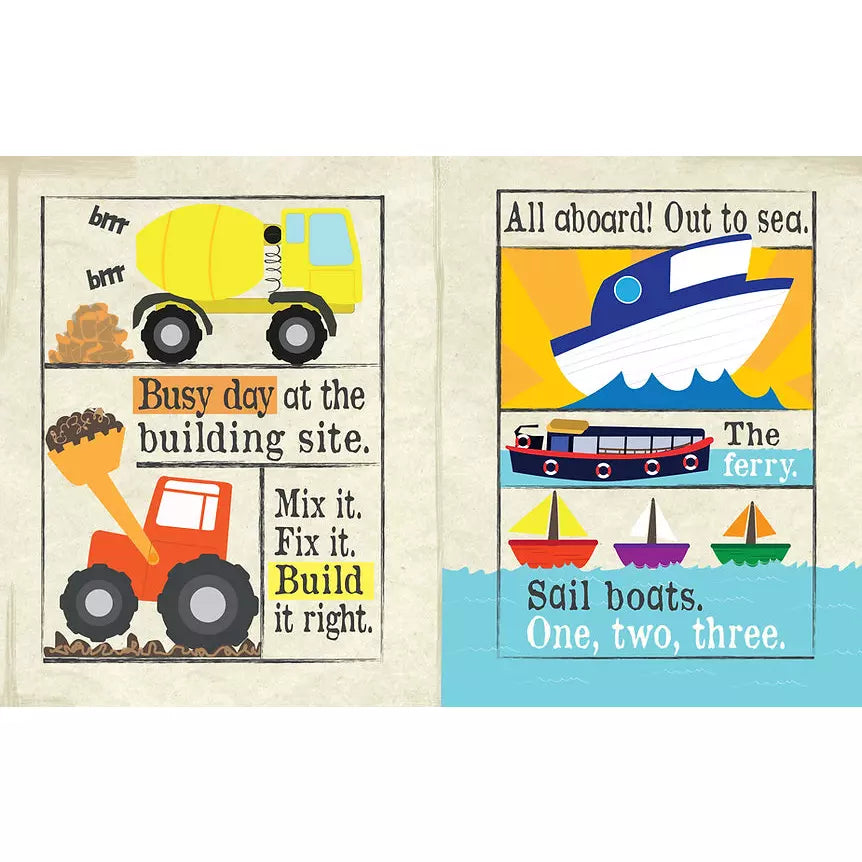 Nursery Times Crinkly Newspaper - Busy Road