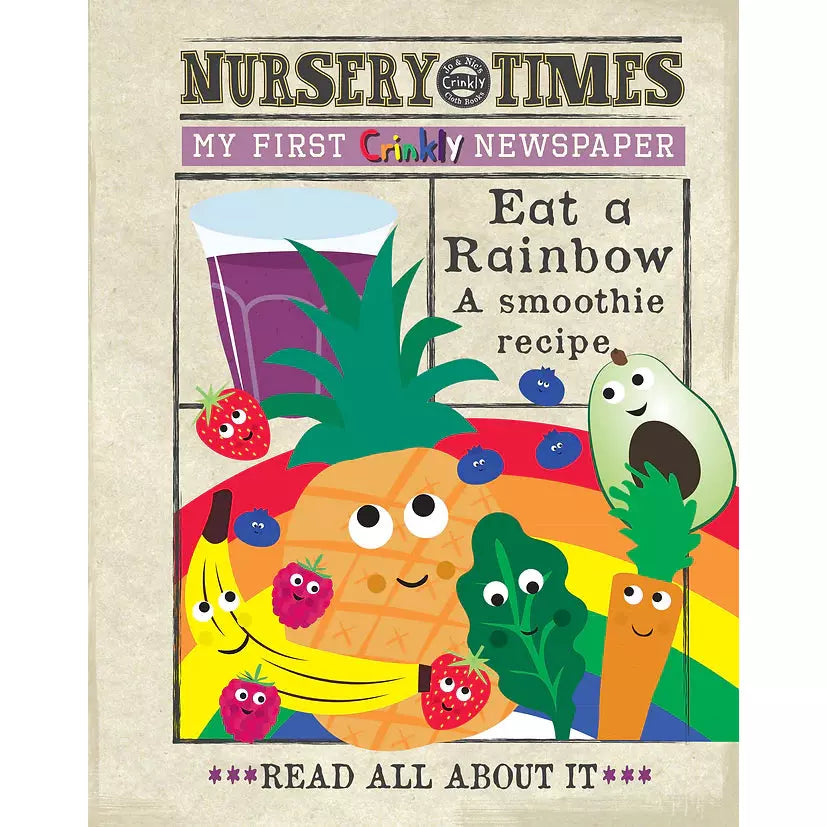Nursery Times Crinkly Newspaper - Rainbow Smoothie