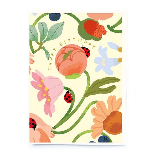 Simple Flowers Birthday Card