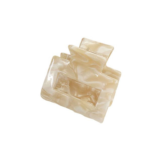 Cream Swirl Mid Size Resin Claw Clip