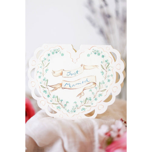 Just Married Heart Card