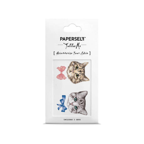 Kittens With Bows Temporary Tattoo Stickers