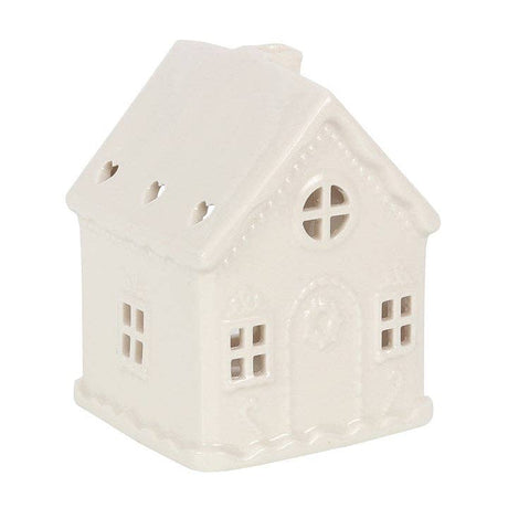 White Gingerbread House Tealight Candle Holder