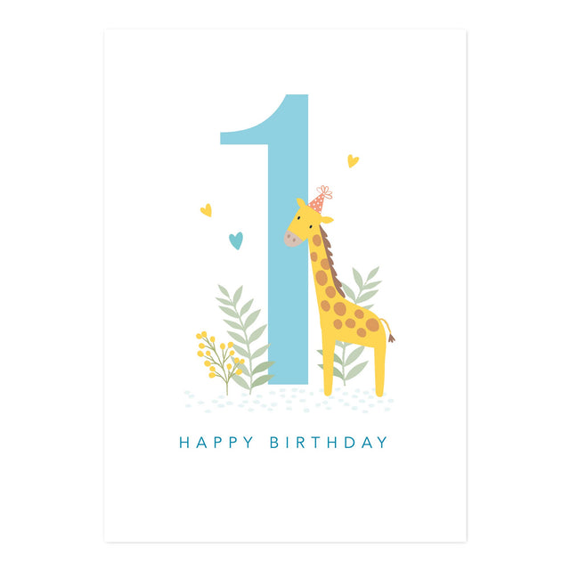 Age 1 Giraffe Card