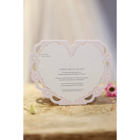 New Arrival Heart Cut Out Card