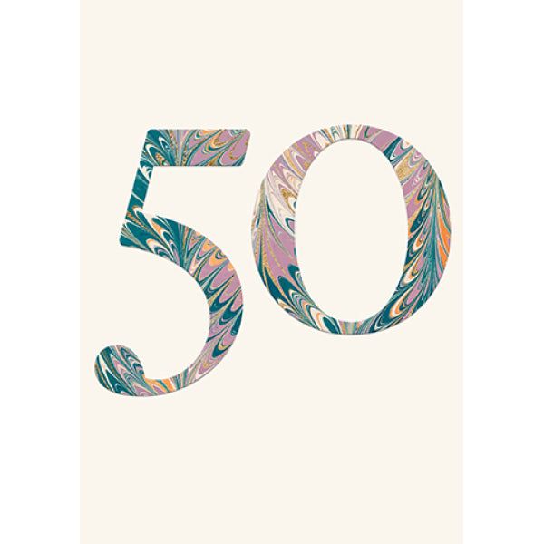 Age 50 Marble Card