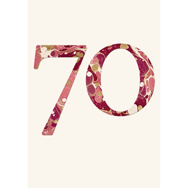 Age 70 Marble Card