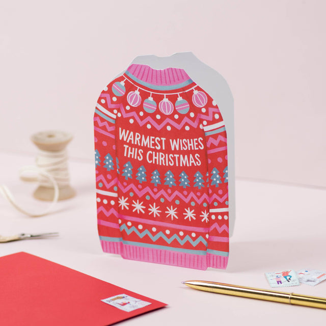 Warmest Wishes Christmas Jumper Card