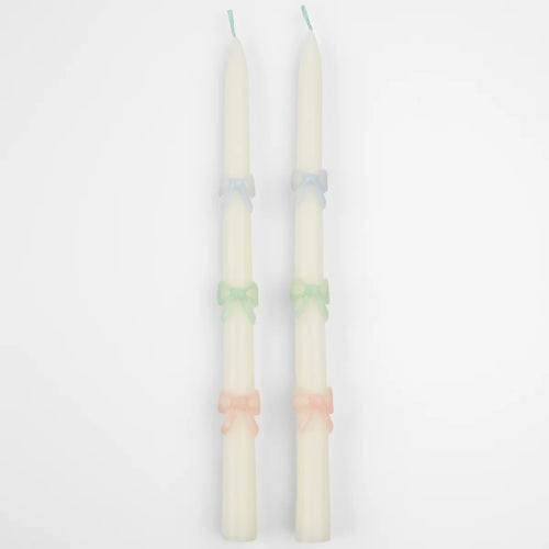 Pastel Bow Taper Candles