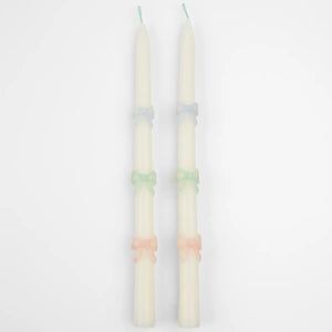Pastel Bow Taper Candles