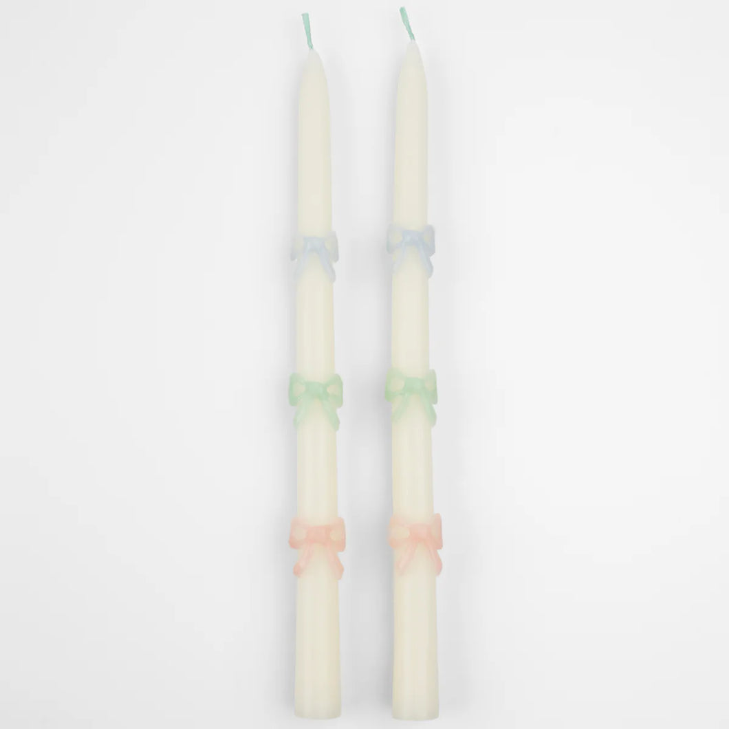 Pastel Bow Taper Candles