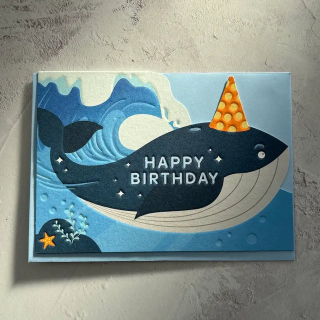 Whale Shaped Birthday Card