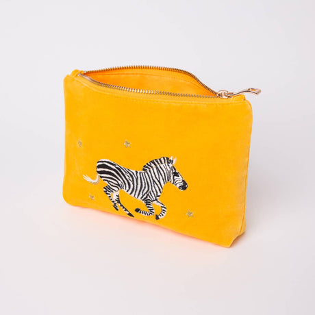 Zebra Velvet Mini Pouch
