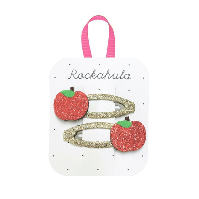 Rosy Red Apples Hair Clips