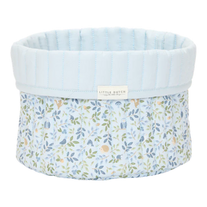 Small Reversible Quilted Storage Basket: Blue Forest Adventure