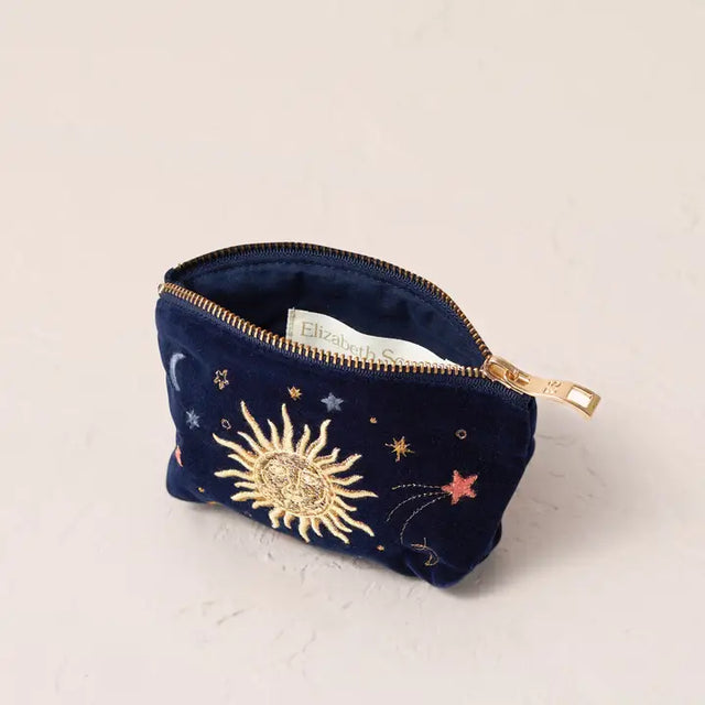 Celestial Navy Velvet Coin Purse