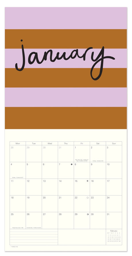 2027 Stripes Square Calendar