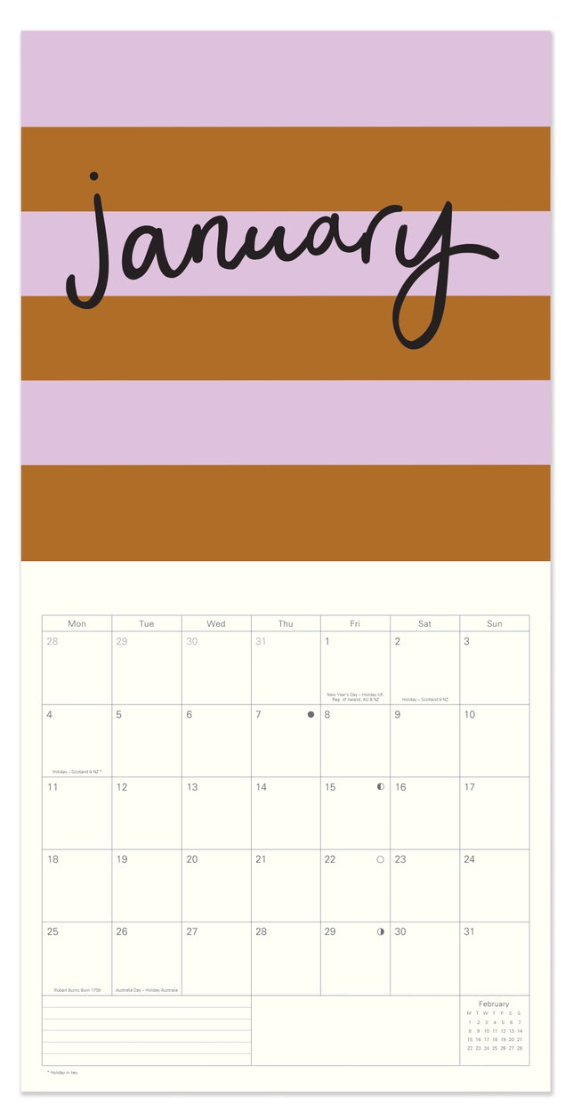 2027 Stripes Square Calendar