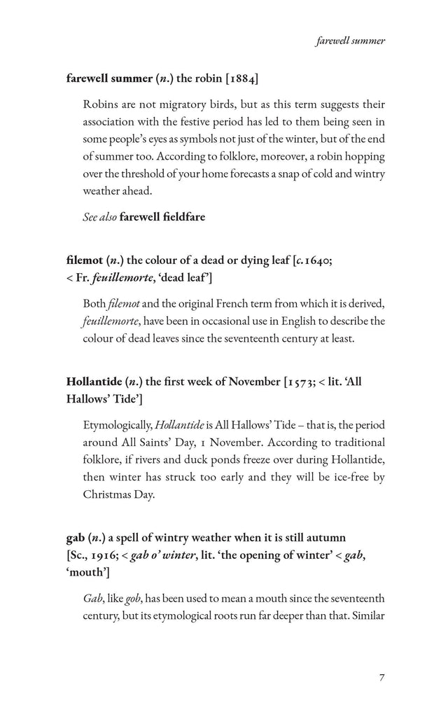 A Winter Dictionary