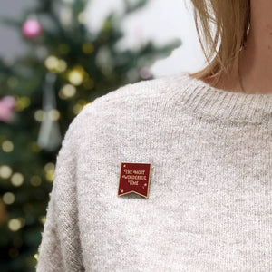 The Most Wonderful Time Red Enamel Pin Badge
