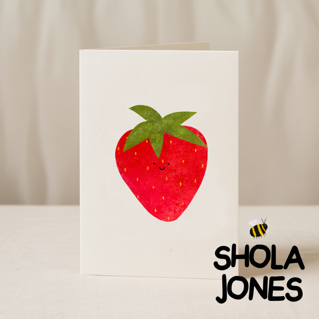 Strawberry Smiley Face Card