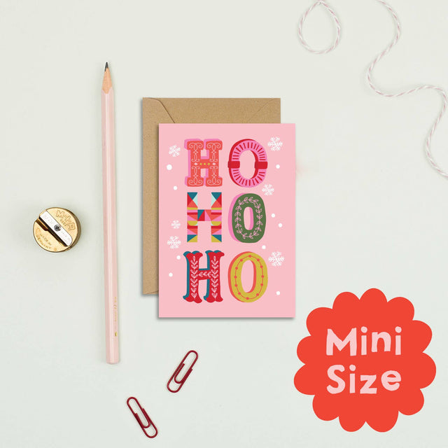 HO HO HO Mini Christmas Card