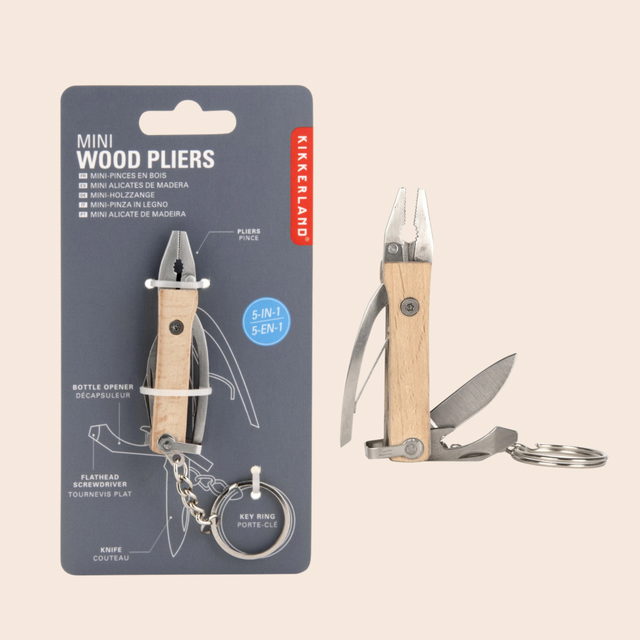 Wood Mini Keychain Pliers