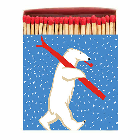 Skiing Polar Bear Box of Matches