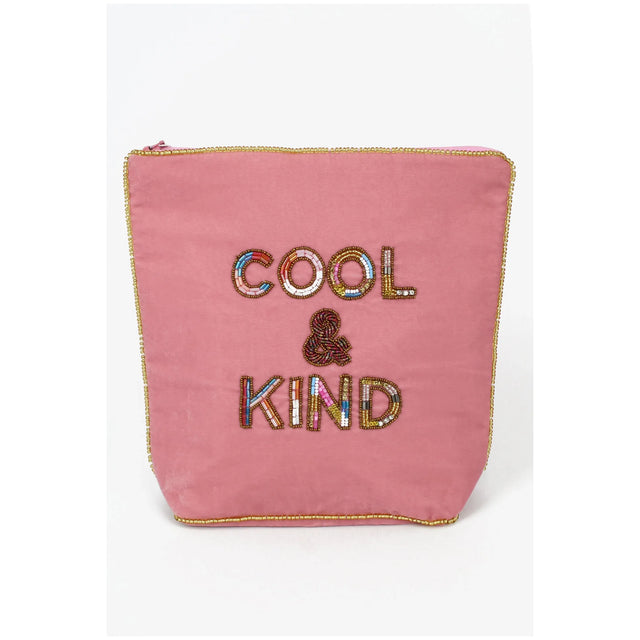 Cool & Kind Pink Lettered Make Up Bag