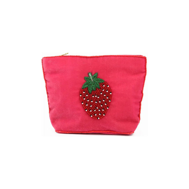 Beaded Strawberry Coin Purse