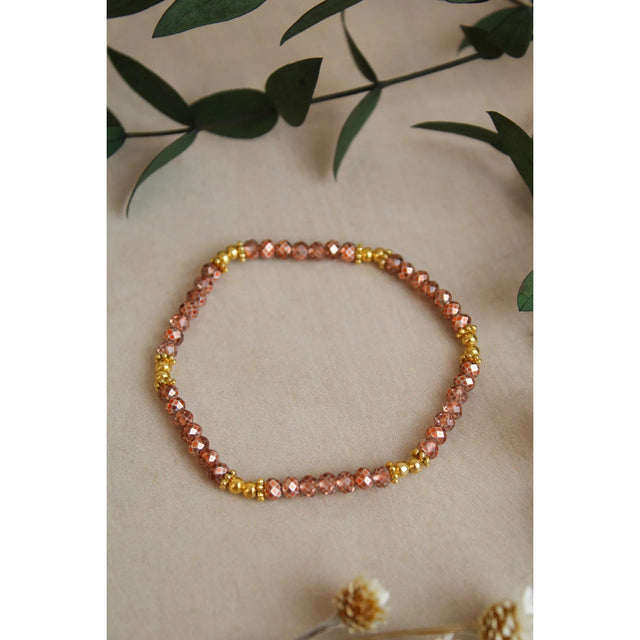 Beaded Gold & Rose Bracelet