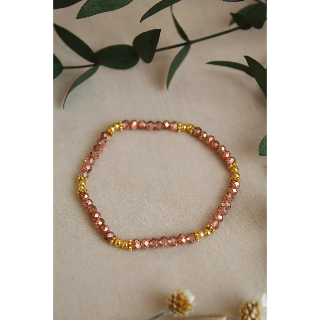 Beaded Gold & Rose Bracelet