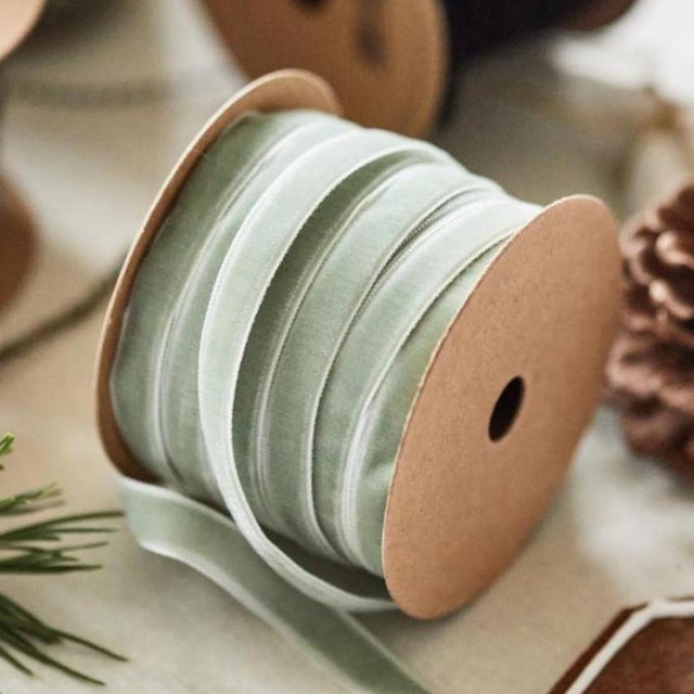Sage Velvet Ribbon