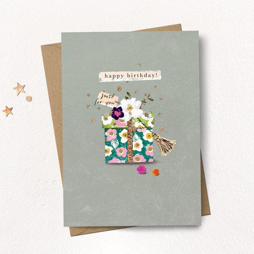 Floral Present Birthday Card