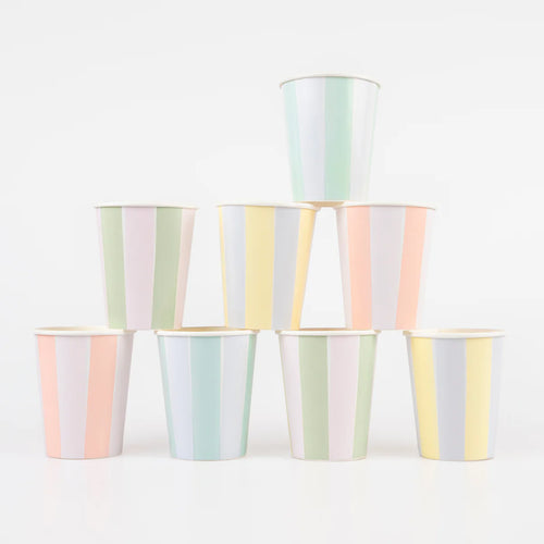 Pastel Stripe Cups