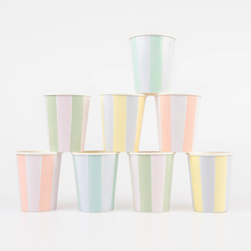 Pastel Stripe Cups