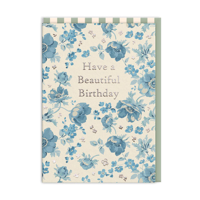 Blue Anemone Birthday Card