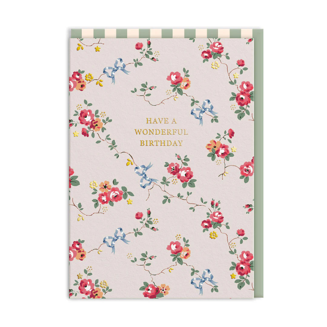 Bows & Roses Birthday Card