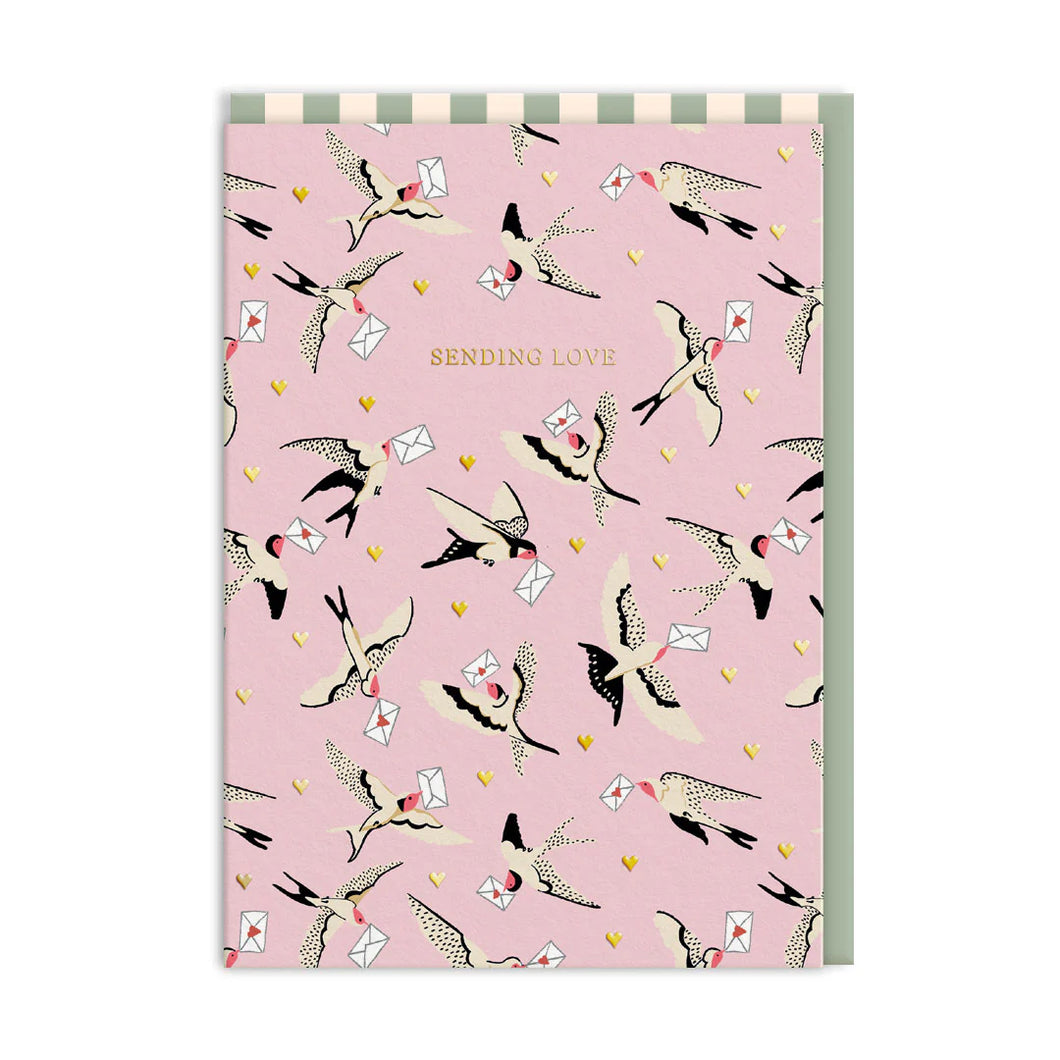 Sending Love Swallows Card