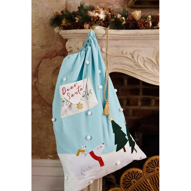 Polar Bear Embroidered Sack