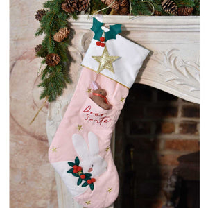 Pink Rabbit Christmas Stocking