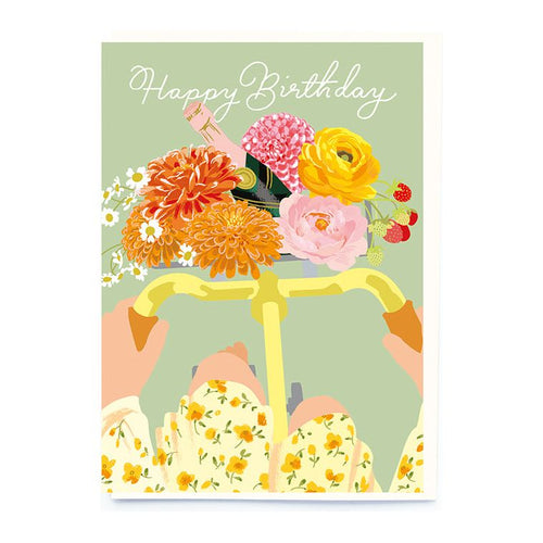 Bicycle Flowers Birthday Card