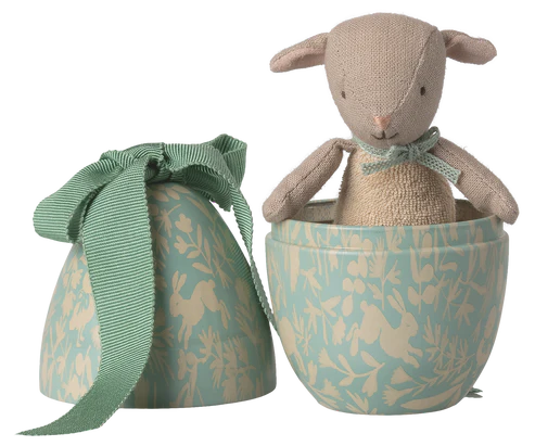 Easter Egg With Micro Lamb: Dusty Mint