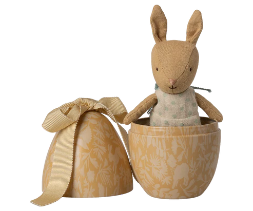 Easter Egg With Micro Rabbit: Yellow