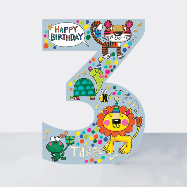 Age 3 Animals Card